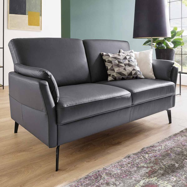 Sofa 2-Sitzer in Leder grau
