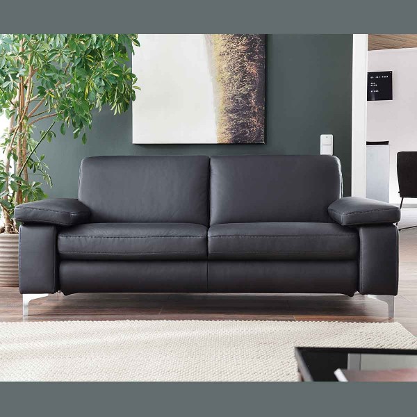Sofa 2-Sitzer in Leder schwarz