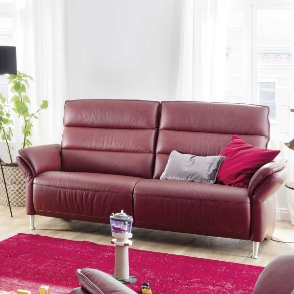 Sofa 2,5-Sitzer in Leder rot